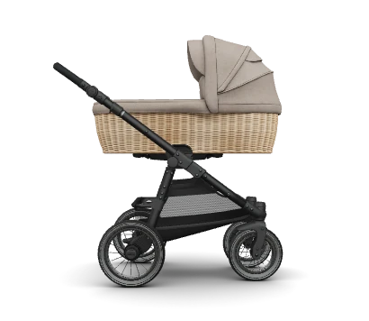 ANGELCAB U-Serie Kinderwagen Grau  Bio-Textil  Handgefertigt in Deutschland